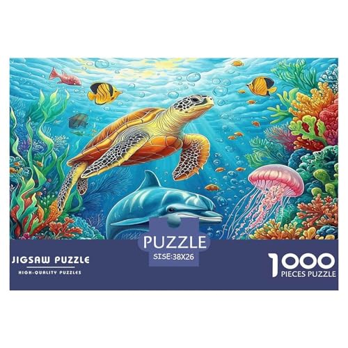 Delphin Puzzles 1000-teilige Schwer Puzzle Spielzeug Lernspiel Impossible Herausforderungsspielzeug Für Erwachsene Kinder 38x26cm/1000pcs von UNRXJZLVM