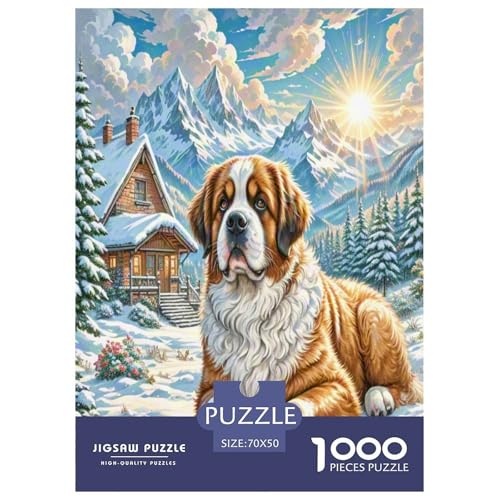 Der Saint Bernard Puzzle 1000-teilige Schwer Puzzle Spielzeug Lernspiel Impossible Herausforderung Spielzeug Für Erwachsene Kinder 70x50cm/1000pcs von UNRXJZLVM