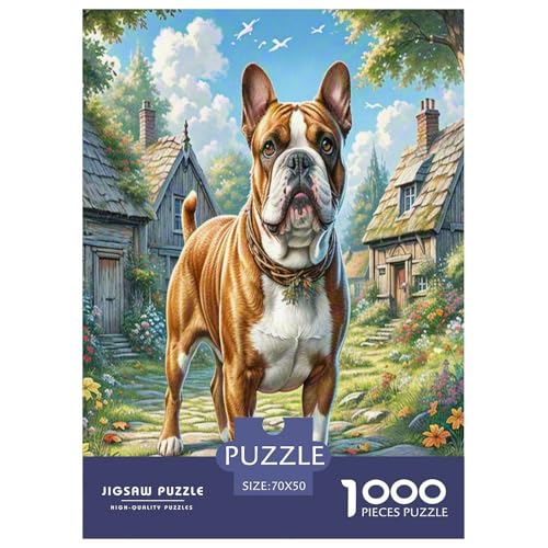 Der Staffordshire Bull Terrier Puzzle 1000-teilige Schwer Puzzle Spielzeug Lernspiel Impossible Herausforderungsspielzeug Für Erwachsene Und Kinder in Bewährter 70x50cm/1000pcs von UNRXJZLVM