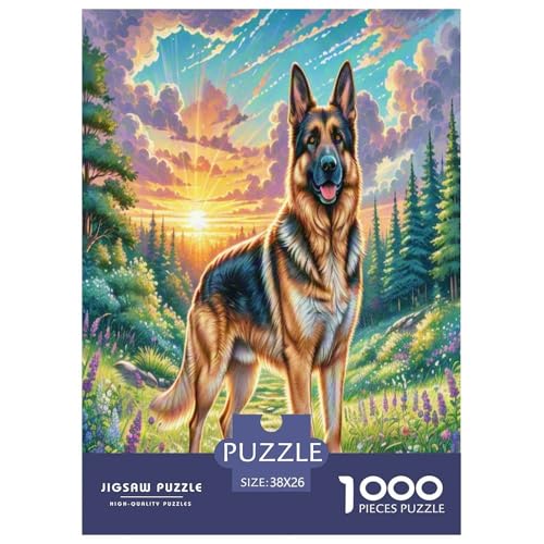 Deutscher SchäfErhund Puzzle 1000-teilige Schwer Puzzle Spielzeug Lernspiel Impossible Herausforderung Spielzeug Für Erwachsene Kinder 38x26cm/1000pcs von UNRXJZLVM
