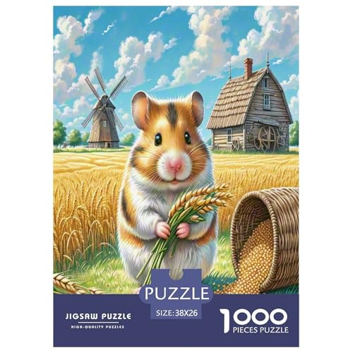 Djungarischer Hamster Puzzles 1000 Teile Schwer Puzzle Spielzeug Lernspiel Impossible Herausforderung Spielzeug Für Erwachsene Und Kinder in Bewährter 38x26cm/1000pcs von UNRXJZLVM