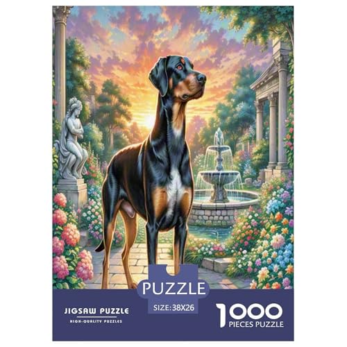Doberman Pinscher Puzzles 1000 Teile Schwer Puzzle Spielzeug Lernspiel Impossible Herausforderungsspielzeug Für Erwachsene Kinder 38x26cm/1000pcs von UNRXJZLVM