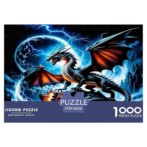Drachen Puzzle 1000 Teile Schwer Puzzle Spielzeug Lernspiel Impossible Herausforderung Spielzeug Für Erwachsene Kinder 38x26cm/1000pcs von UNRXJZLVM