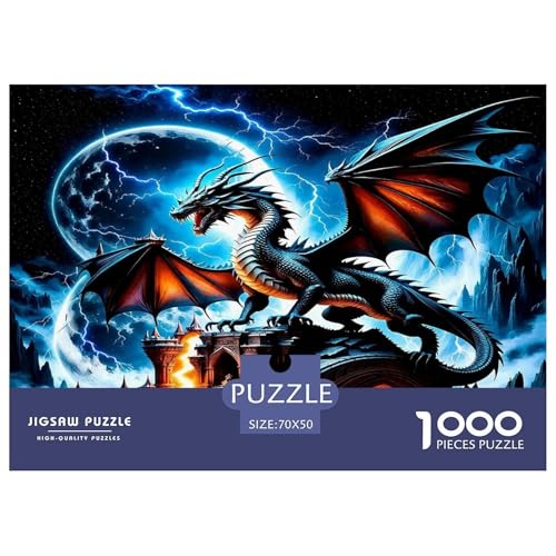 Drachen Puzzle 1000 Teile Schwer Puzzle Spielzeug Lernspiel Impossible Herausforderung Spielzeug Für Erwachsene Kinder 70x50cm/1000pcs von UNRXJZLVM