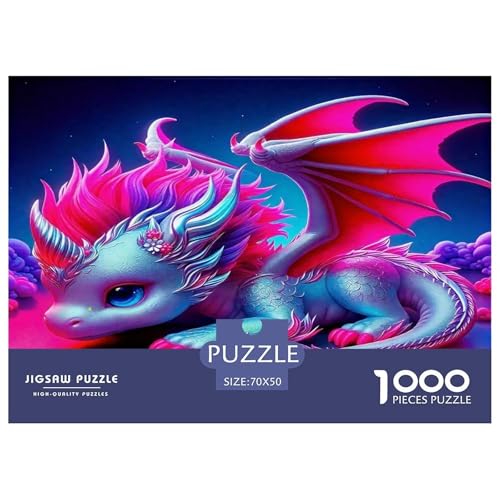 Drachen Puzzle 1000 Teile Schwer Puzzle Spielzeug Lernspiel Impossible Herausforderungsspielzeug Für Erwachsene Kinder 70x50cm/1000pcs von UNRXJZLVM