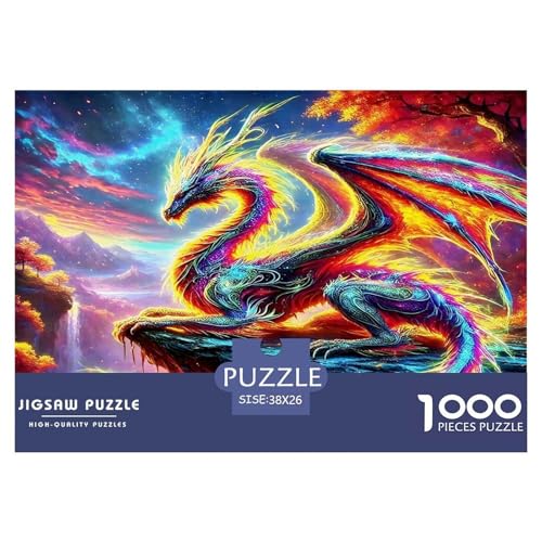 Drachen Puzzle 1000 Teile Schwer Puzzle Spielzeug Lernspiel Impossible Herausforderungsspielzeug Für Erwachsene Und Kinder in Bewährter 38x26cm/1000pcs von UNRXJZLVM