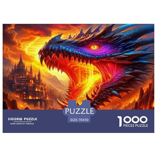 Drachen Puzzle 1000 Teile Schwer Puzzle Spielzeug Lernspiel Impossible Herausforderungsspielzeug Für Erwachsene Und Kinder in Bewährter 70x50cm/1000pcs von UNRXJZLVM
