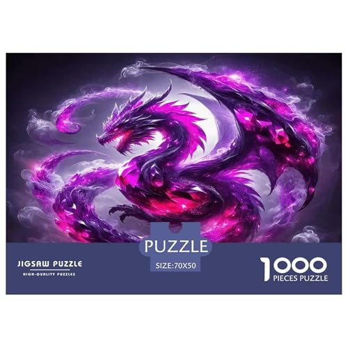 Drachen Puzzle 1000 Teile Schwer Puzzle Spielzeug Pädagogisches Spiel Impossible Herausforderungsspielzeug Für Erwachsene Kinder 70x50cm/1000pcs von UNRXJZLVM