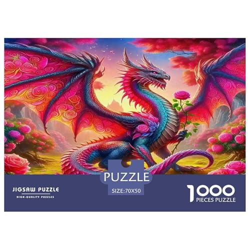 Drachen Puzzle 1000 Teile Schwer Puzzle Spielzeug Pädagogisches Spiel Impossible Herausforderungsspielzeug Für Erwachsene Und Kinder Ab 14 Jahren 70x50cm/1000pcs von UNRXJZLVM
