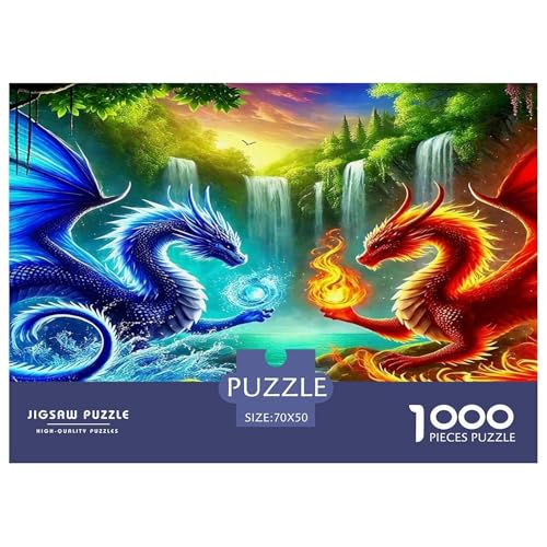Drachen Puzzle 1000 Teile Schwer Puzzle Spielzeug Pädagogisches Spiel Impossible Herausforderungsspielzeug Für Erwachsene Und Kinder in Bewährter 70x50cm/1000pcs von UNRXJZLVM