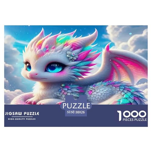 Drachen Puzzle 1000-teilige Schwer Puzzle Spielzeug Lernspiel Impossible Herausforderungsspielzeug Für Erwachsene Kinder 38x26cm/1000pcs von UNRXJZLVM