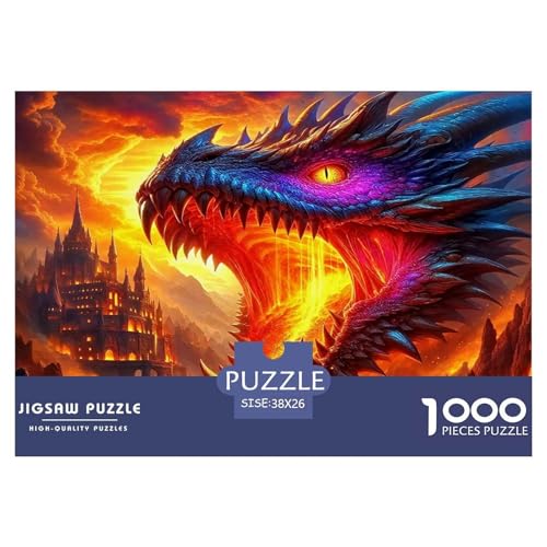 Drachen Puzzles 1000 Teile Schwer Puzzle Spielzeug Lernspiel Impossible Herausforderung Spielzeug Für Erwachsene Kinder 38x26cm/1000pcs von UNRXJZLVM