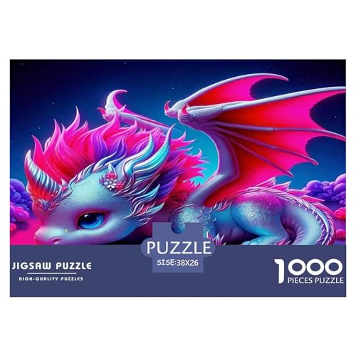 Drachen Puzzles 1000 Teile Schwer Puzzle Spielzeug Lernspiel Impossible Herausforderung Spielzeug Für Erwachsene Kinder 38x26cm/1000pcs von UNRXJZLVM