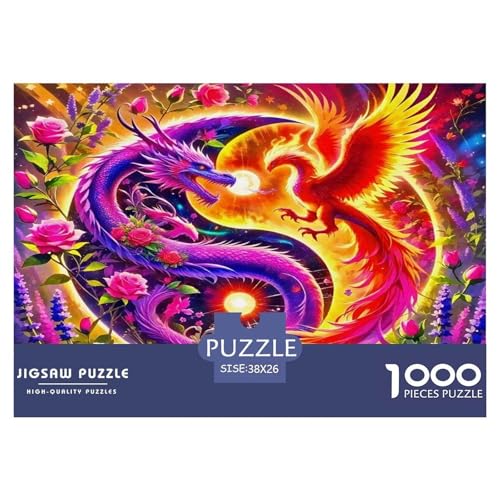 Drachen Puzzles 1000 Teile Schwer Puzzle Spielzeug Lernspiel Impossible Herausforderung Spielzeug Für Erwachsene Kinder 38x26cm/1000pcs von UNRXJZLVM