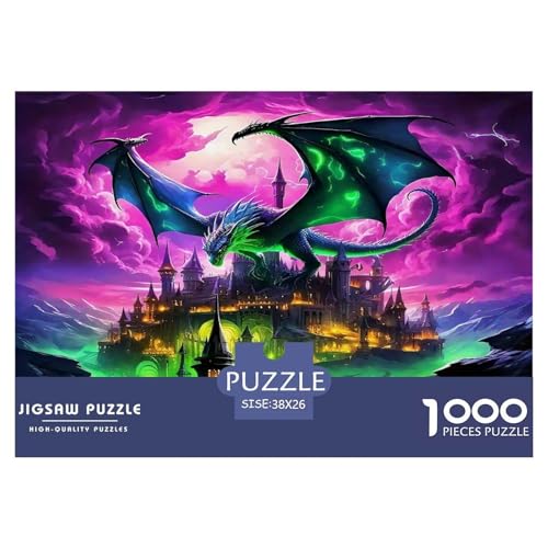 Drachen Puzzles 1000 Teile Schwer Puzzle Spielzeug Lernspiel Impossible Herausforderungsspielzeug Für Erwachsene Kinder 38x26cm/1000pcs von UNRXJZLVM