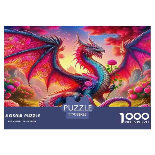 Drachen Puzzles 1000 Teile Schwer Puzzle Spielzeug Pädagogisches Spiel Impossible Herausforderung Spielzeug Für Erwachsene Und Kinder in Bewährter 38x26cm/1000pcs von UNRXJZLVM