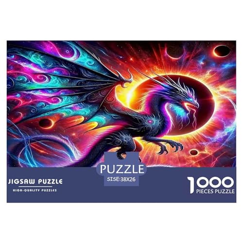 Drachen Puzzles 1000 Teile Schwer Puzzle Spielzeug Pädagogisches Spiel Impossible Herausforderungsspielzeug Für Erwachsene Kinder 38x26cm/1000pcs von UNRXJZLVM