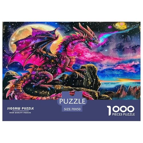 Drachen Puzzles 1000 Teile Schwer Puzzle Spielzeug Pädagogisches Spiel Impossible Herausforderungsspielzeug Für Erwachsene Kinder 70x50cm/1000pcs von UNRXJZLVM