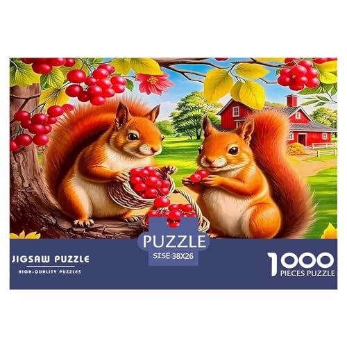 Eichhörnchen Puzzle 1000 Teile Schwer Puzzle Spielzeug Lernspiel Impossible Herausforderung Spielzeug Für Erwachsene Kinder 38x26cm/1000pcs von UNRXJZLVM