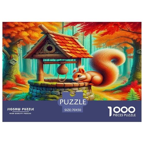 Eichhörnchen Puzzle 1000 Teile Schwer Puzzle Spielzeug Lernspiel Impossible Herausforderungsspielzeug Für Erwachsene Kinder 70x50cm/1000pcs von UNRXJZLVM