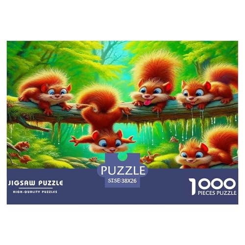 Eichhörnchen Puzzle 1000-teilige Schwer Puzzle Spielzeug Lernspiel Impossible Herausforderung Spielzeug Für Erwachsene Und Kinder Ab 14 Jahren 38x26cm/1000pcs von UNRXJZLVM