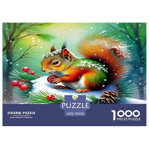 Eichhörnchen Puzzle 1000-teilige Schwer Puzzle Spielzeug Lernspiel Impossible Herausforderung Spielzeug Für Erwachsene Und Kinder Ab 14 Jahren 70x50cm/1000pcs von UNRXJZLVM
