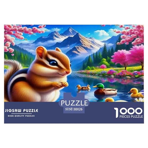 Eichhörnchen Puzzles 1000 Teile Schwer Puzzle Spielzeug Lernspiel Impossible Herausforderungsspielzeug Für Erwachsene Kinder 38x26cm/1000pcs von UNRXJZLVM