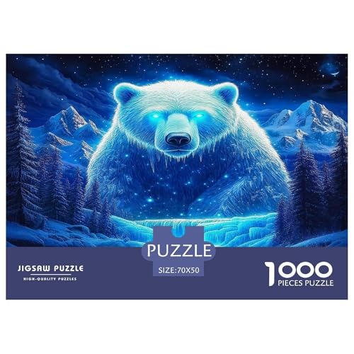 Eisbär Puzzle 1000 Teile Schwer Puzzle Spielzeug Lernspiel Impossible Herausforderung Spielzeug Für Erwachsene Kinder 70x50cm/1000pcs von UNRXJZLVM