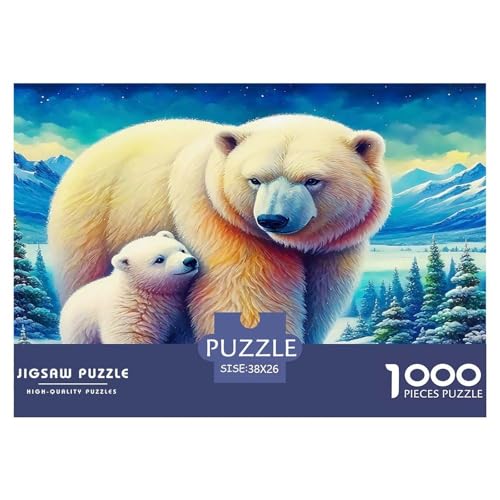 Eisbär Puzzle 1000 Teile Schwer Puzzle Spielzeug Pädagogisches Spiel Impossible Herausforderungsspielzeug Für Erwachsene Kinder 38x26cm/1000pcs von UNRXJZLVM