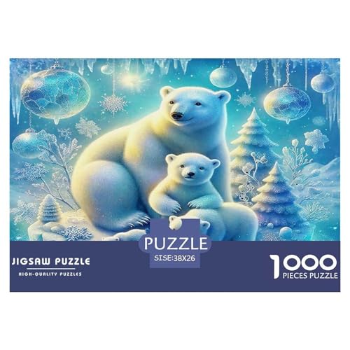 Eisbär Puzzle 1000-teilige Schwer Puzzle Spielzeug Lernspiel Impossible Herausforderungsspielzeug Für Erwachsene Kinder 38x26cm/1000pcs von UNRXJZLVM