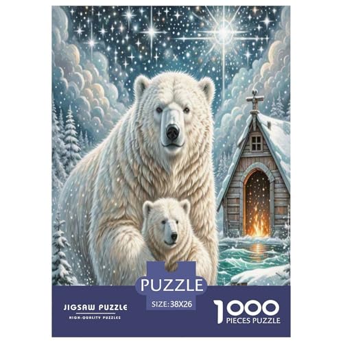 Eisbär Puzzles 1000 Teile Schwer Puzzle Spielzeug Lernspiel Impossible Herausforderung Spielzeug Für Erwachsene Und Kinder in Bewährter 38x26cm/1000pcs von UNRXJZLVM