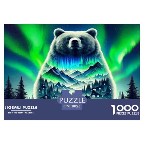 Eisbär Puzzles 1000 Teile Schwer Puzzle Spielzeug Lernspiel Impossible Herausforderungsspielzeug Für Erwachsene Kinder 38x26cm/1000pcs von UNRXJZLVM