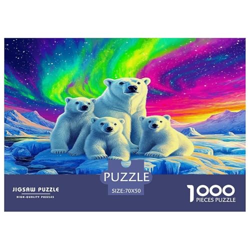 Eisbär Puzzles 1000 Teile Schwer Puzzle Spielzeug Lernspiel Impossible Herausforderungsspielzeug Für Erwachsene Kinder 70x50cm/1000pcs von UNRXJZLVM