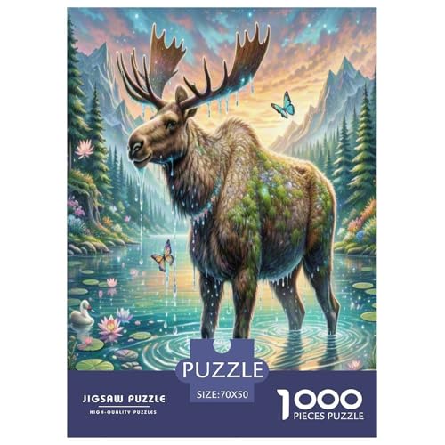 Elch Puzzles 1000 Teile Schwer Puzzle Spielzeug Lernspiel Impossible Herausforderungsspielzeug Für Erwachsene Und Kinder in Bewährter 70x50cm/1000pcs von UNRXJZLVM