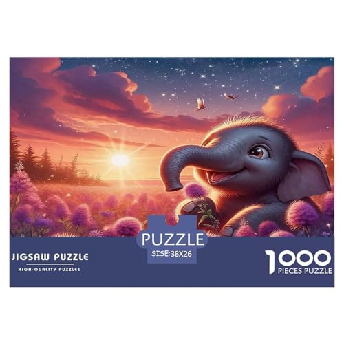 Elefanten Puzzle 1000 Teile Schwer Puzzle Spielzeug Lernspiel Impossible Herausforderungsspielzeug Für Erwachsene Kinder 38x26cm/1000pcs von UNRXJZLVM