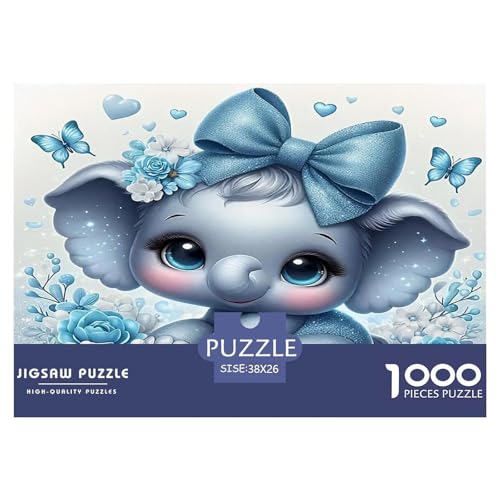 Elefanten Puzzle 1000 Teile Schwer Puzzle Spielzeug Lernspiel Impossible Herausforderungsspielzeug Für Erwachsene Kinder 38x26cm/1000pcs von UNRXJZLVM