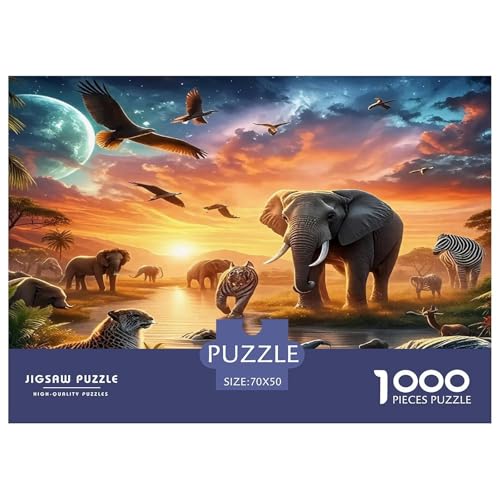 Elefanten Puzzle 1000 Teile Schwer Puzzle Spielzeug Lernspiel Impossible Herausforderungsspielzeug Für Erwachsene Und Kinder in Bewährter 70x50cm/1000pcs von UNRXJZLVM