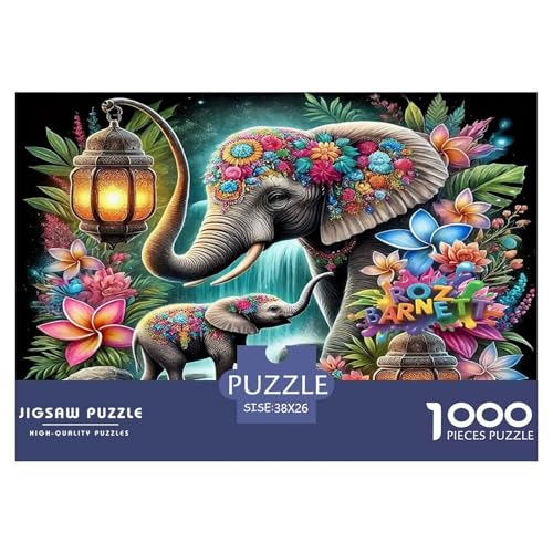 Elefanten Puzzle 1000 Teile Schwer Puzzle Spielzeug Pädagogisches Spiel Impossible Herausforderungsspielzeug Für Erwachsene Kinder 38x26cm/1000pcs von UNRXJZLVM