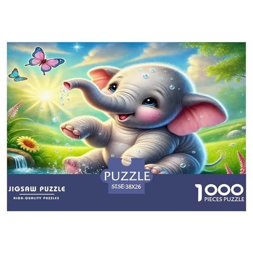 Elefanten Puzzle 1000 Teile Schwer Puzzle Spielzeug Pädagogisches Spiel Impossible Herausforderungsspielzeug Für Erwachsene Kinder 38x26cm/1000pcs von UNRXJZLVM