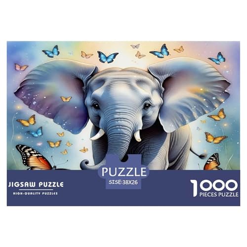 Elefanten Puzzle 1000 Teile Schwer Puzzle Spielzeug Pädagogisches Spiel Impossible Herausforderungsspielzeug Für Erwachsene Kinder 38x26cm/1000pcs von UNRXJZLVM