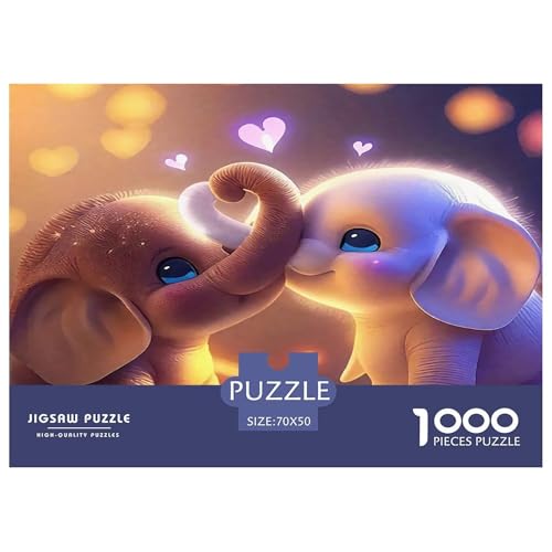Elefanten Puzzle 1000 Teile Schwer Puzzle Spielzeug Pädagogisches Spiel Impossible Herausforderungsspielzeug Für Erwachsene Und Kinder Ab 12 Jahren 70x50cm/1000pcs von UNRXJZLVM