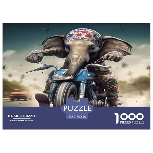 Elefanten Puzzle 1000-teilige Schwer Puzzle Spielzeug Lernspiel Impossible Herausforderung Spielzeug Für Erwachsene Kinder 70x50cm/1000pcs von UNRXJZLVM