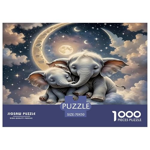 Elefanten Puzzle 1000-teilige Schwer Puzzle Spielzeug Lernspiel Impossible Herausforderung Spielzeug Für Erwachsene Kinder 70x50cm/1000pcs von UNRXJZLVM
