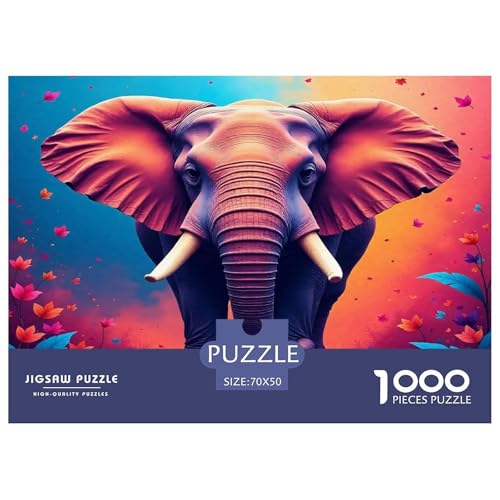 Elefanten Puzzle 1000-teilige Schwer Puzzle Spielzeug Lernspiel Impossible Herausforderung Spielzeug Für Erwachsene Kinder 70x50cm/1000pcs von UNRXJZLVM