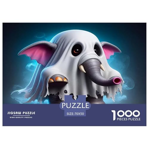 Elefanten Puzzle 1000-teilige Schwer Puzzle Spielzeug Lernspiel Impossible Herausforderungsspielzeug Für Erwachsene Kinder 70x50cm/1000pcs von UNRXJZLVM