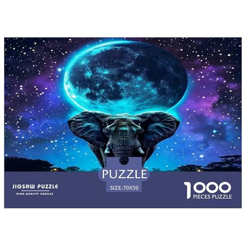 Elefanten Puzzle 1000-teilige Schwer Puzzle Spielzeug Lernspiel Impossible Herausforderungsspielzeug Für Erwachsene Kinder 70x50cm/1000pcs von UNRXJZLVM