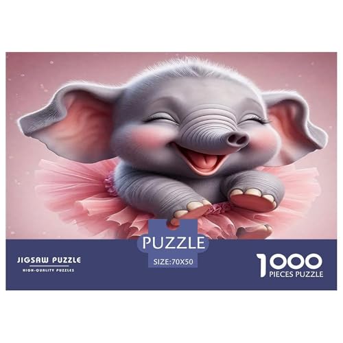 Elefanten Puzzle 1000-teilige Schwer Puzzle Spielzeug Lernspiel Impossible Herausforderungsspielzeug Für Erwachsene Kinder 70x50cm/1000pcs von UNRXJZLVM