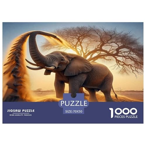 Elefanten Puzzle 1000-teilige Schwer Puzzle Spielzeug Pädagogisches Spiel Impossible Herausforderung Spielzeug Für Erwachsene Kinder 70x50cm/1000pcs von UNRXJZLVM