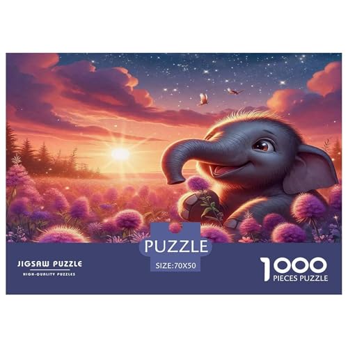 Elefanten Puzzle 1000-teilige Schwer Puzzle Spielzeug Pädagogisches Spiel Impossible Herausforderungsspielzeug Für Erwachsene Kinder 70x50cm/1000pcs von UNRXJZLVM