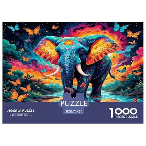 Elefanten Puzzle 1000-teilige Schwer Puzzle Spielzeug Pädagogisches Spiel Impossible Herausforderungsspielzeug Für Erwachsene Kinder 70x50cm/1000pcs von UNRXJZLVM